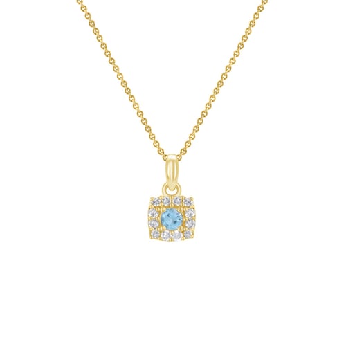 Stříbrný akvamarínový přívěsek s lab-grown diamanty Ketzia