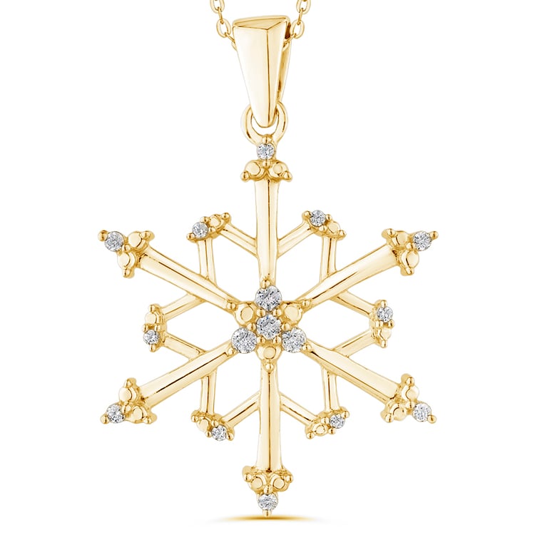 Diamantový náhrdelník ze zlata vločka