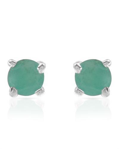 Stříbrné náušnice se smaragdy