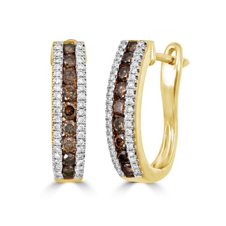 Zlaté diamantové náušnice 77489