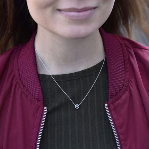 Stříbrný náhrdelník s černým diamantem Jonie
