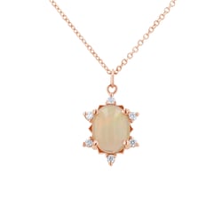 Přívěsek s oválným opálem a diamanty Sole