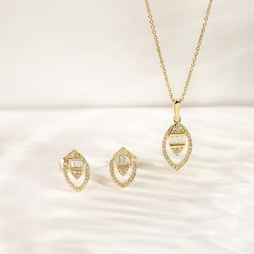 Zlatý přívěsek mandlového tvaru s lab-grown diamanty Einar