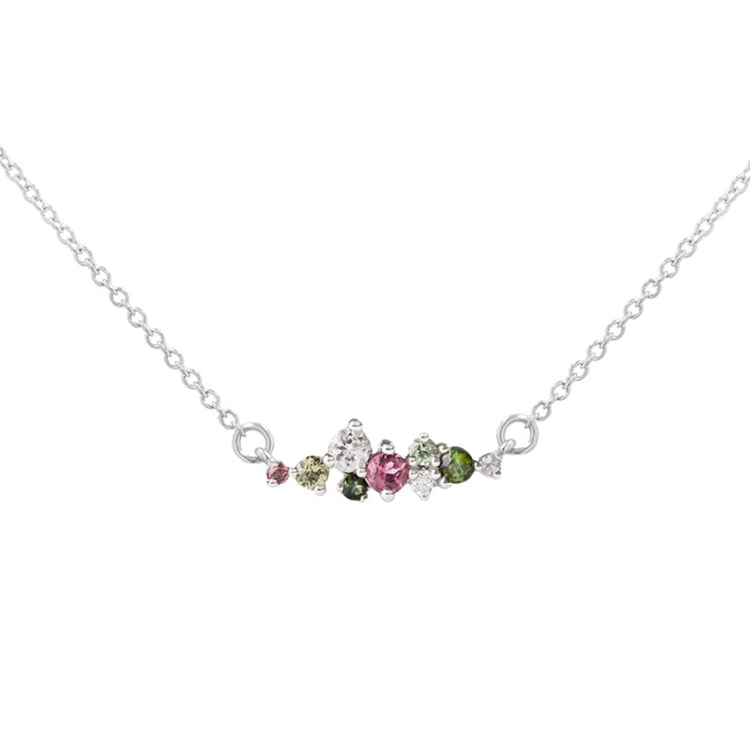 Cluster náhrdelník s pastelovými drahokamy Kianna