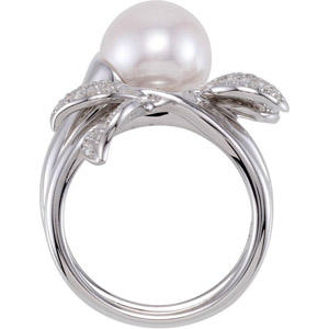 Diamantový zlatý prsten s perlou 448