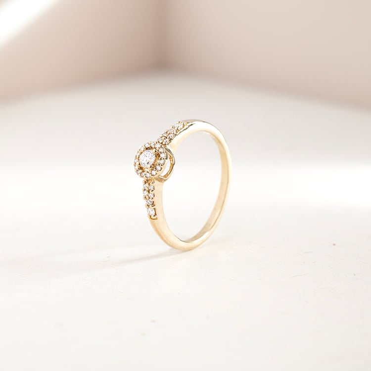 Zlatý halo prsten s lab-grown diamanty Mourise 146558