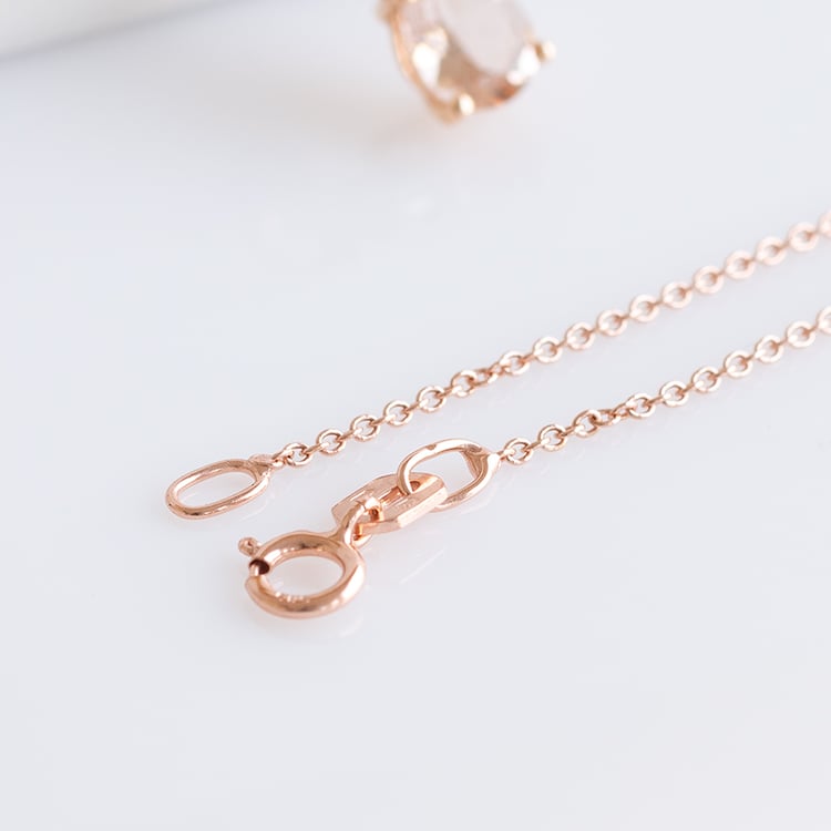 Morganitová slza a diamanty v přívěsku z růžového zlata Electrah 120732