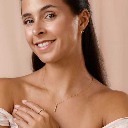 Zlatý přívěsek s lab-grown diamanty Alice