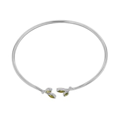 Zlatý minimalistický náramek s olivínovými listy Hulme