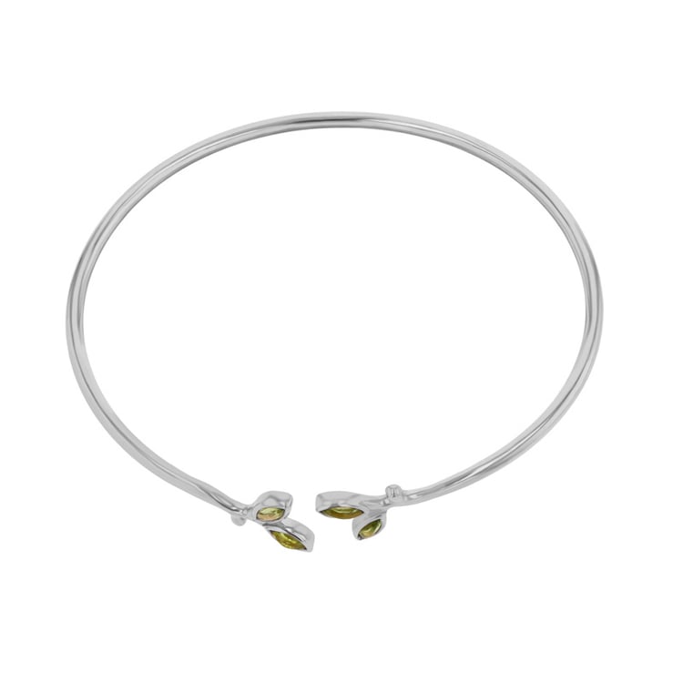 Zlatý minimalistický náramek s olivínovými listy Hulme 113479