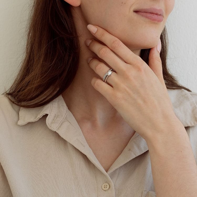 Set prstenů s možností výběru diamantu Asne 131684