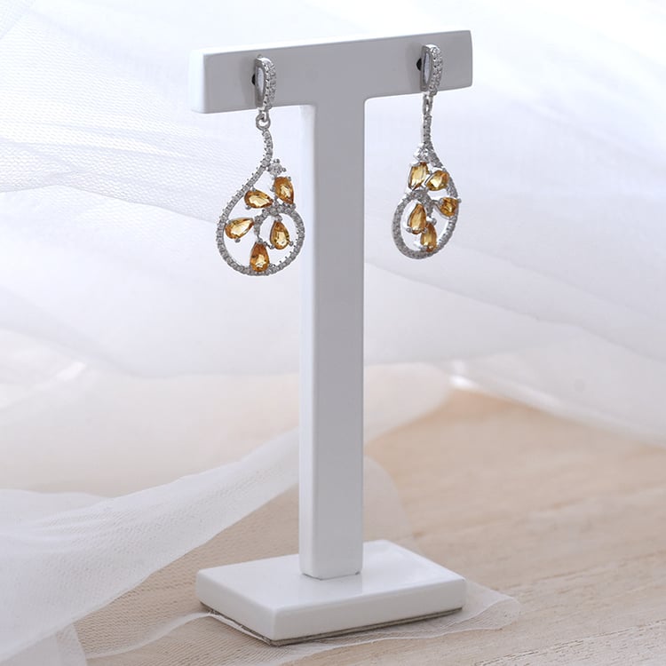 Stříbrné náušnice plné citrínů 69889