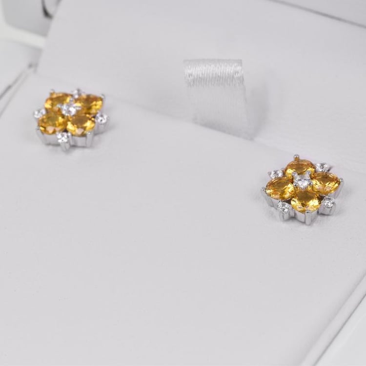 Náušnice žluté safíry 19794