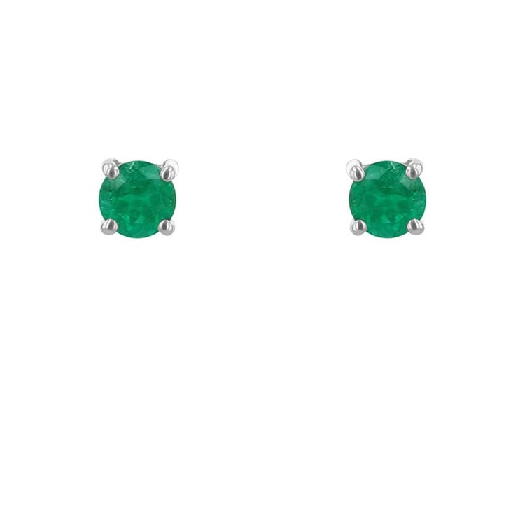 Stříbrné náušnice se smaragdy s výběrem velikosti Franci