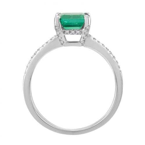 Prsten s princess smaragdem a diamanty Kip