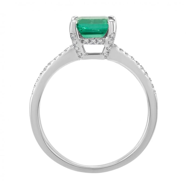 Zlatý prsten s princess smaragdem 18649