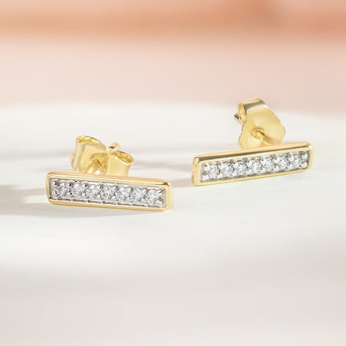 Zlaté náušnice s diamanty Lena