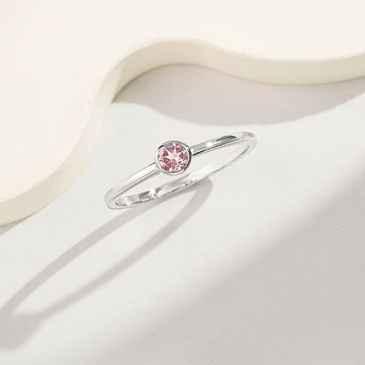 Zlatý minimalistický prsten s morganitem Emilien 156596