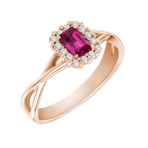 Zlatý prsten s emerald safírem a diamanty Hali