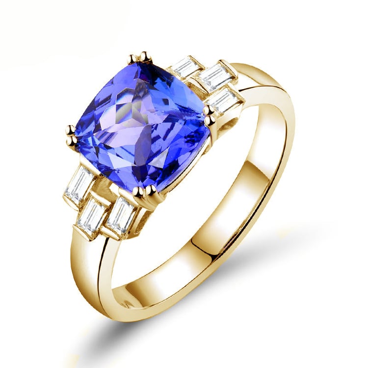 Prsten s baguette diamanty 72332