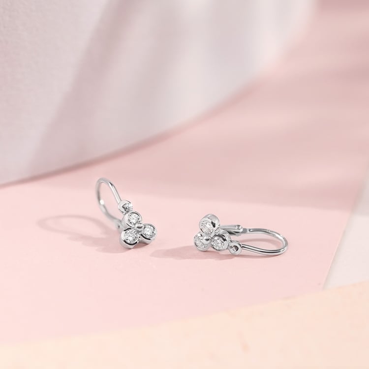 Zlaté dětské náušnice s moissanity Jasmine 153282