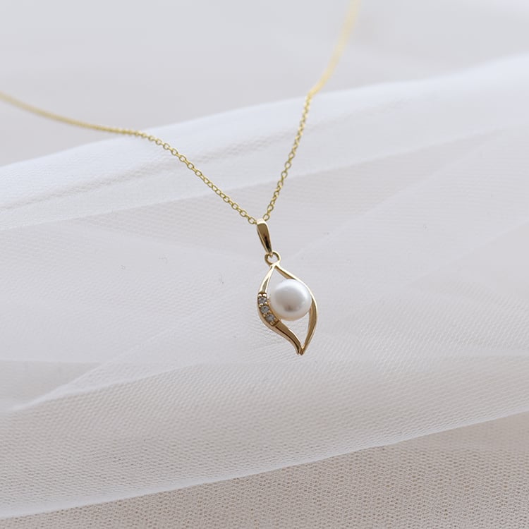 Zatý přívěsek s perlou a zirkony 61513