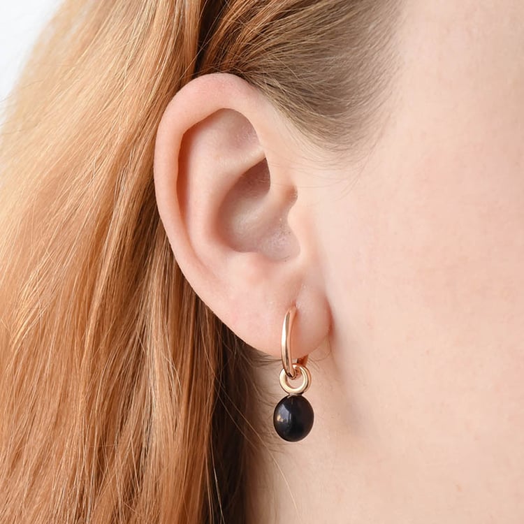 Kruhové perlové náušnice z pozlaceného stříbra 92686