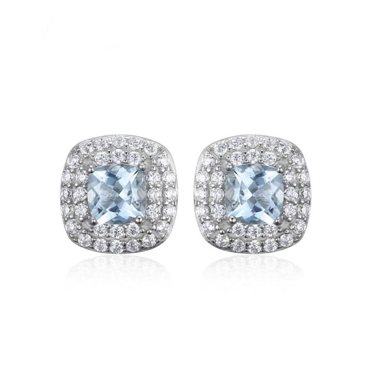 Náušnice s akvamaríny a zirkony 23327