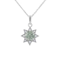 Stříbrný přívěsek s ametystem a zirkony ve tvaru hvězdy Bohemia