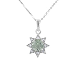 Stříbrný přívěsek s ametystem a zirkony ve tvaru hvězdy Bohemia