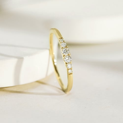 Minimalistický prsten ze stříbra s diamanty Ingvar