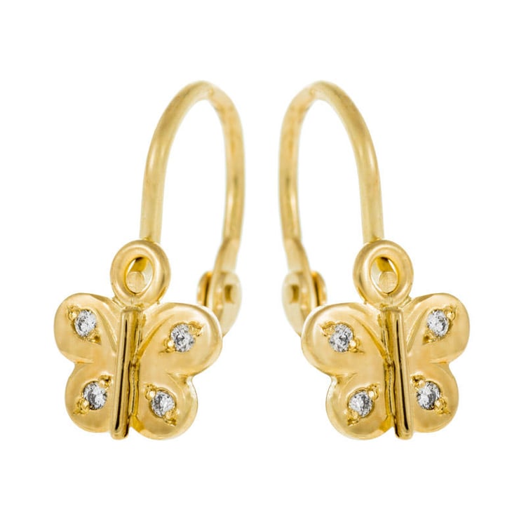 zlaté náušnice s diamanty Foolwati