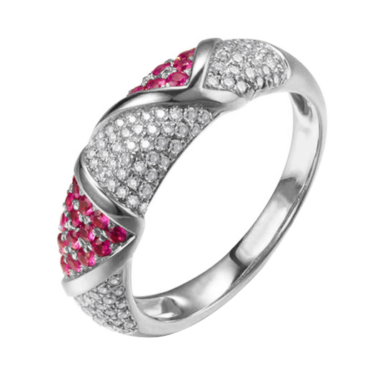 Rubínový prsten z bílého zlata 81373