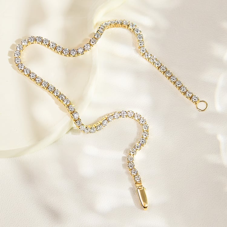 Zlatý tenisový náramek s lab-grown diamanty Shimayra 156068