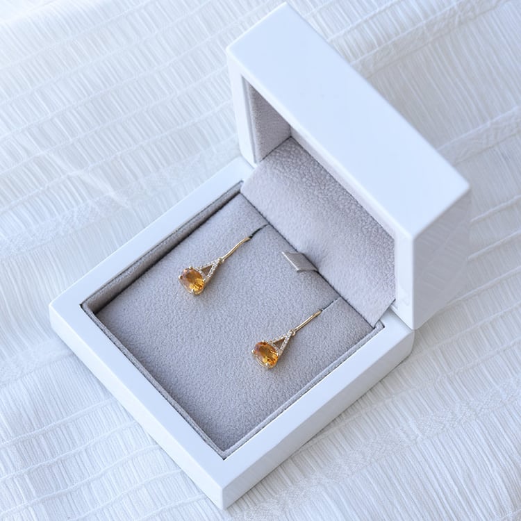 Zlatá souprava s citríny a diamanty Geena 71174