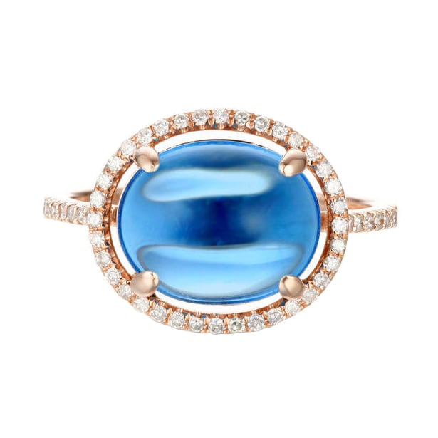 Prsten s topasem z růžového zlata 60468