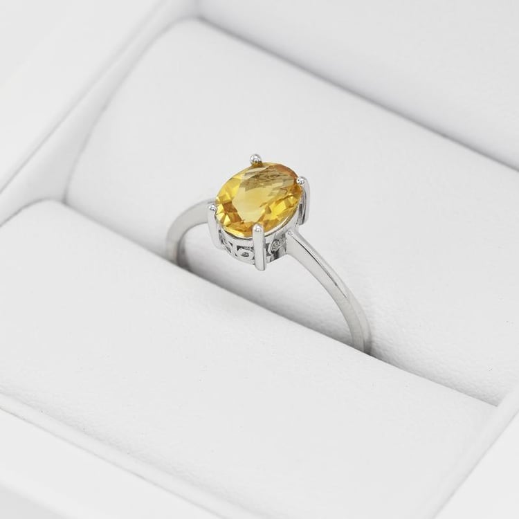 Prsten s oválným citrínem 20457