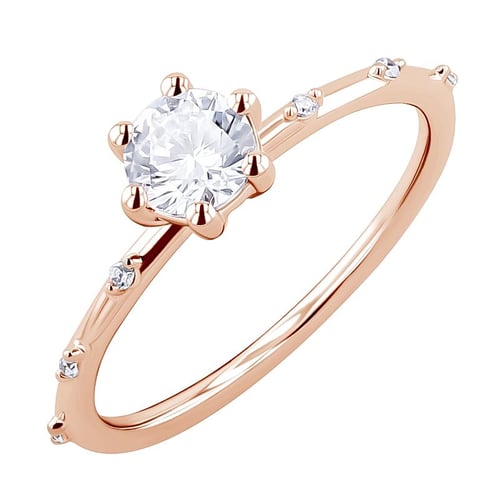 Něžný zásnubní prsten s lab-grown diamanty Akadie