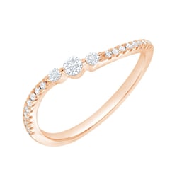 Zvlněný zlatý prsten s lab-grown diamanty Mikael