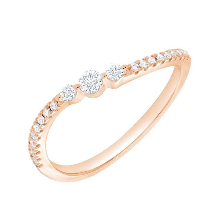 Zvlněný zlatý prsten s lab-grown diamanty Mikael 162353