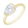 Zlatý prsten s half-bezel pear diamantem Timarete