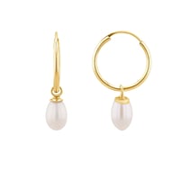 Zlaté visací náušnice s perlami Margo