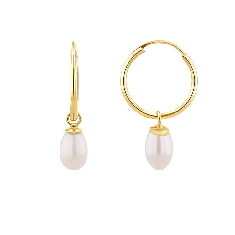 Zlaté visací náušnice s perlami Margo