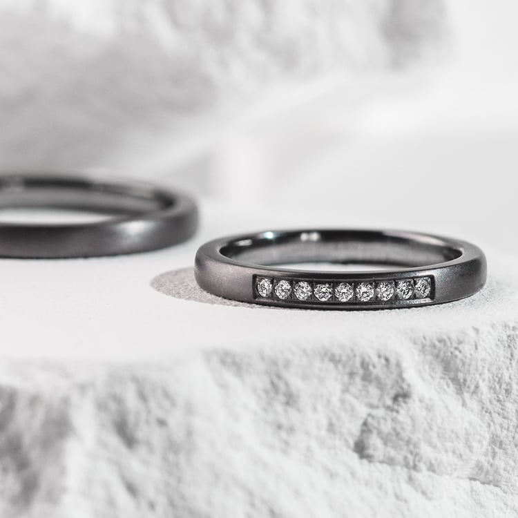 Tantalový prsten s diamanty Rille 157156