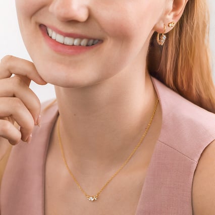 Cluster náhrdelník s lab-grown diamanty Luna