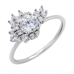 Atypický rozvodový cluster prsten s lab-grown diamanty Carter