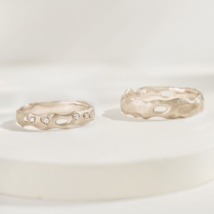 Snubní prsteny z oříškového zlata Rock 166292