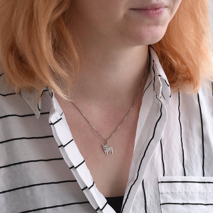 Stříbrný přívěsek ve tvaru psa French Bulldog 70830