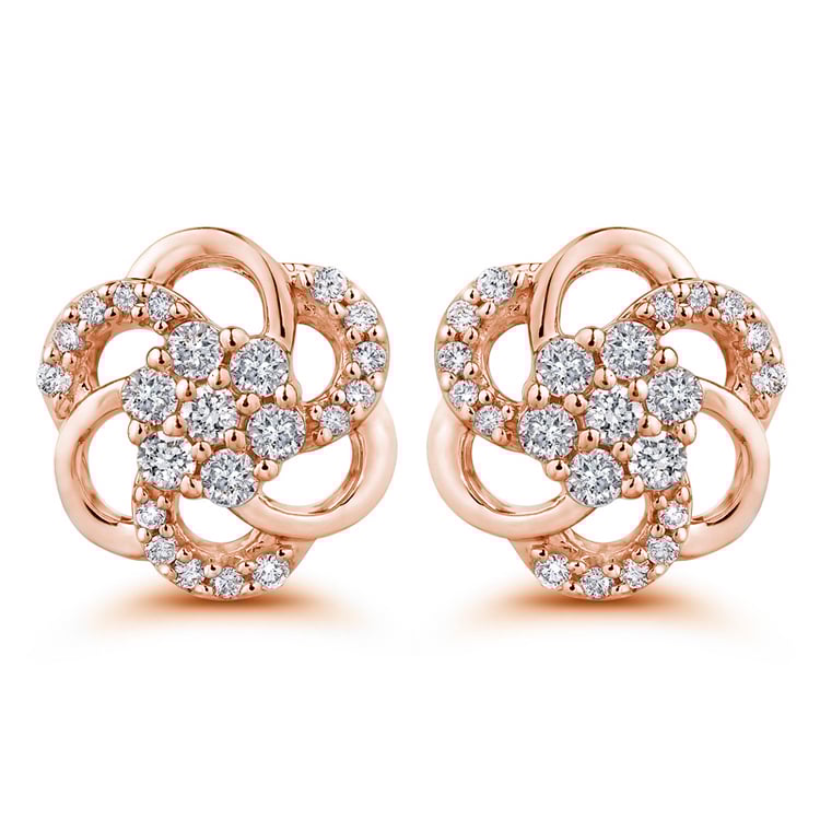 Diamantové květy ve zlatých náušnicích 51860