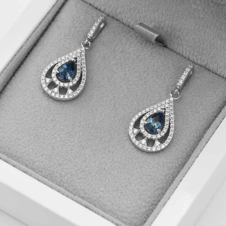 Náušnice s topazy a zirkony 51530